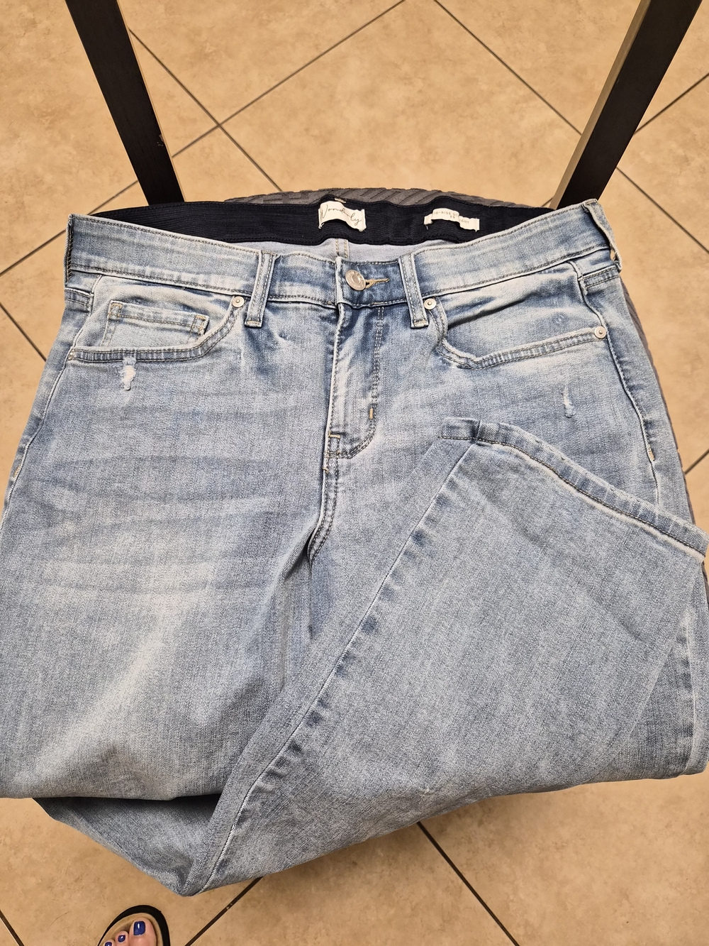 Wonderly Pale Blue Straight Leg Jeans
